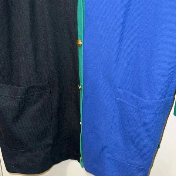 VTG Made in USA Country Collection WMN’s Sweater Cardigan Top XL Blue/Blk/Grn - Picture 5 of 17